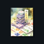 Toile Aquarelle Mahjong Art<br><div class="desc">Joli mahjong aquarelle avec des imprimés d'art originaux de Nicole.</div>