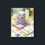 Toile Aquarelle Mahjong Art<br><div class="desc">Joli mahjong aquarelle avec des imprimés d'art originaux de Nicole.</div>