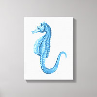 Aquarelle marine côtière bleu marine