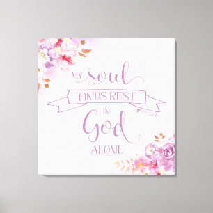 Toile Aquarelle Mon âme trouve le repos, Ps 62:1