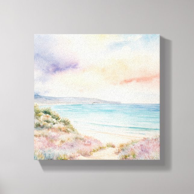Toile Aquarelle monet peinture d'une plage (Recto)