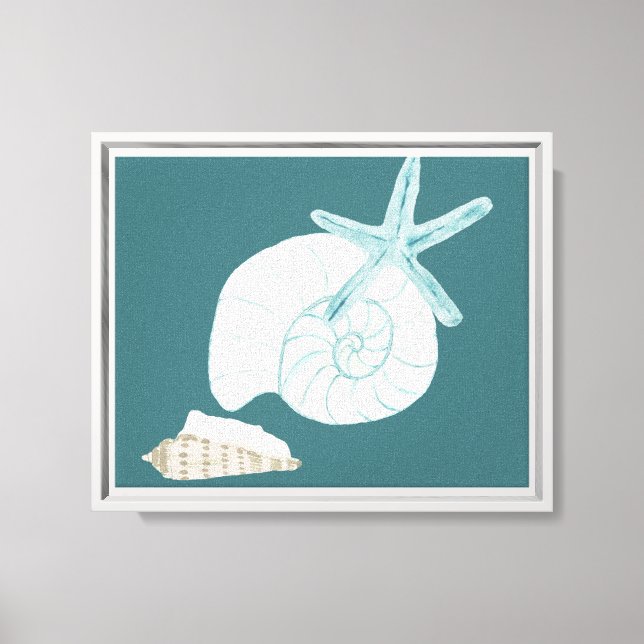 Toile Aquarelle Nautilus Starfish Seashell (Recto)