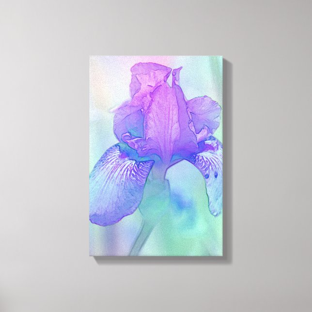 Toile Aquarelle numérique bleu violet iris (Recto)