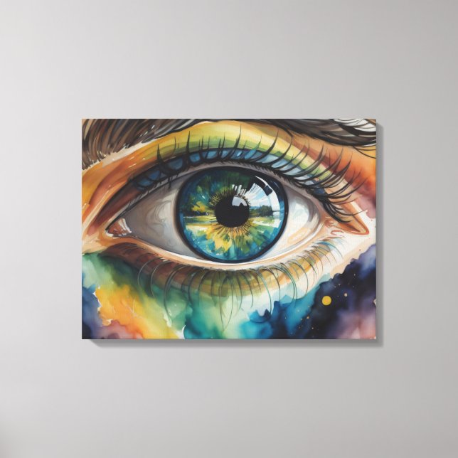 Toile aquarelle oeil bleu (Recto)