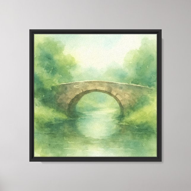 Toile Aquarelle Old Stone Bridge (Recto)