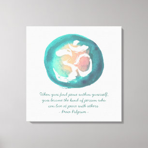 Toile Aquarelle Om YOGA Méditation Citations d'instructe