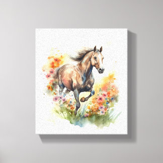 Toile Aquarelle Peinture d'un cheval