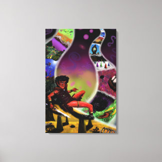 Toile aquarelle peinture guerrier dimension mystérieuse