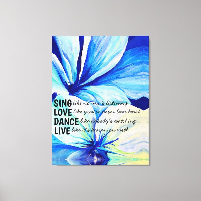 Toile Aquarelle Perse Bleu Lys Pétales Art Motif (Recto)