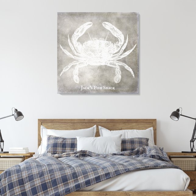 Toile Aquarelle personnalisée de crabe Côtier neutre (Insitu(Chambre))