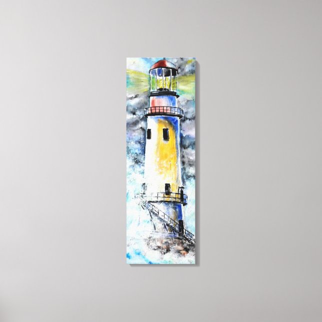 Toile aquarelle - Phare - Peinture  (Recto)