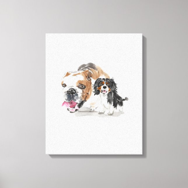 Toile Aquarelle Portrait de chien personnalisé (Recto)