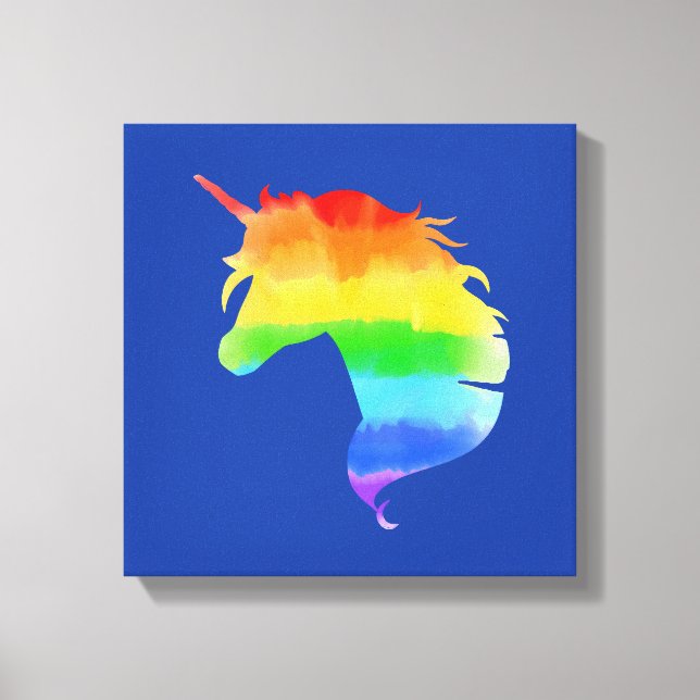 Toile Aquarelle Rainbow Unicorn (Recto)