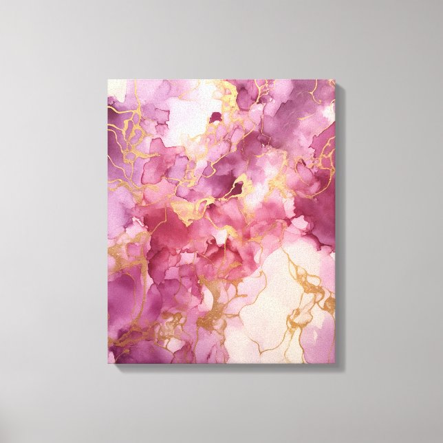 Toile Aquarelle rose (Recto)