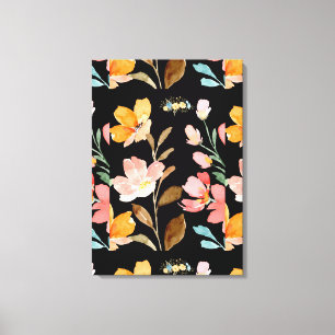 Toile Aquarelle rose monogramme