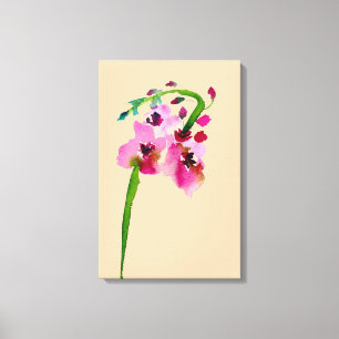 Toile Aquarelle rose Verbascum
