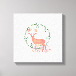 Toile Aquarelle Russe Reindeer Boho
