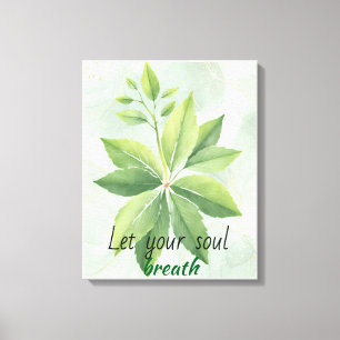 Toile Aquarelle Sage Vert Feuille Poster botanique