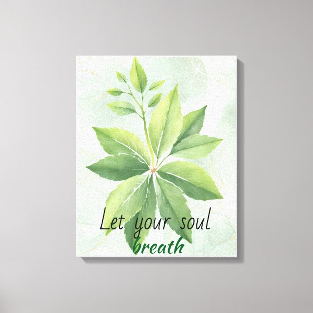 Toile Aquarelle Sage Vert Feuille Poster botanique (Recto)