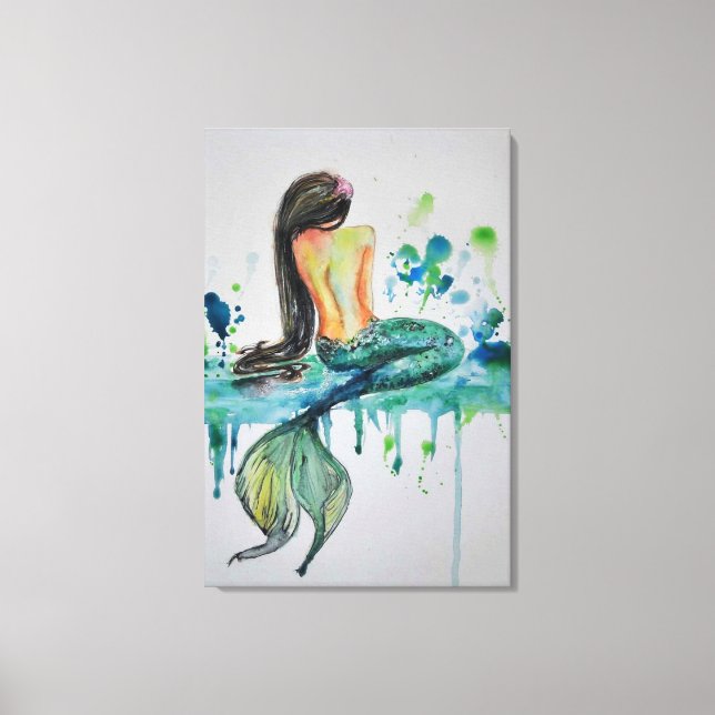 Toile Aquarelle - Sirène (Recto)