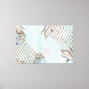 Toile Aquarelle sous la mer turquoise pâle