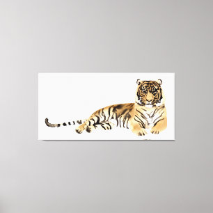 Toile Aquarelle Tiger Repose