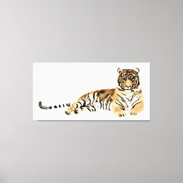 Toile Aquarelle Tiger Repose (Recto)