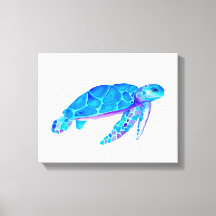 Aquarelle Tortue bleue