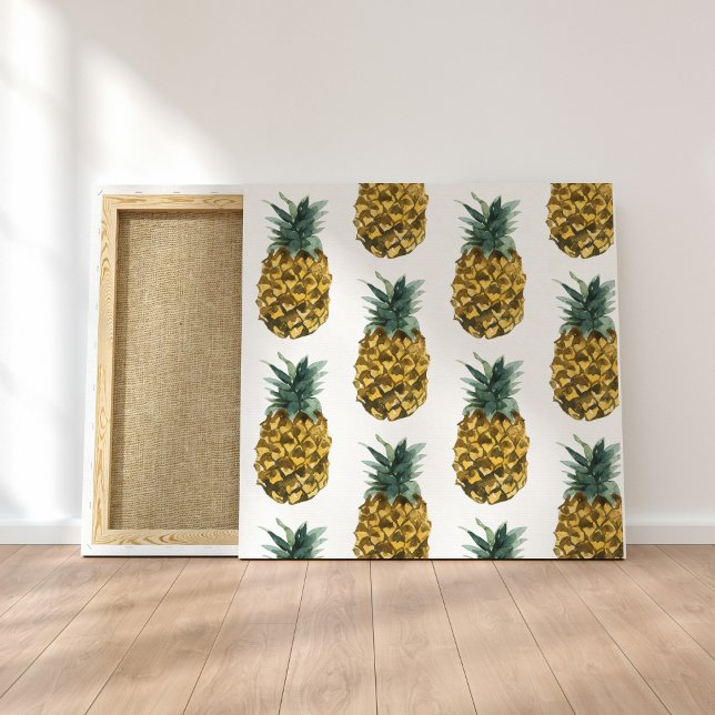 Toile Aquarelle tropicale ananas Motif sans couture (Créateur téléchargé)