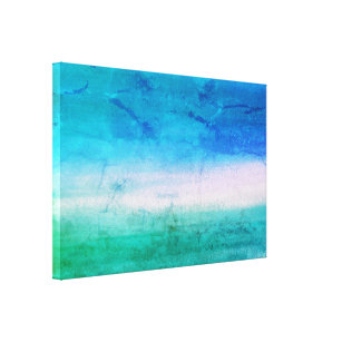 Toile Aquarelle tropicale Océan Bleu Vert Art Abstrait
