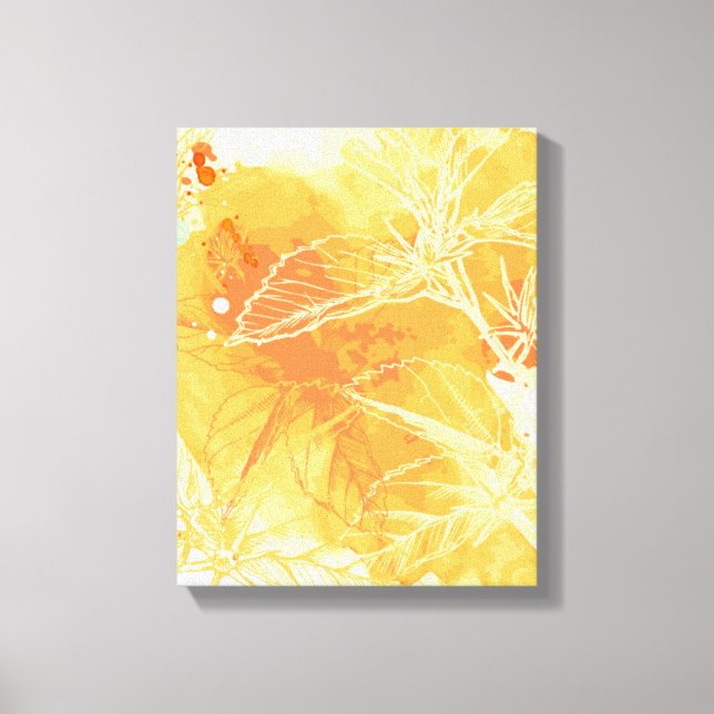 Toile Aquarelle vectorielle Arrière - plan & Fleurs trop (Recto)
