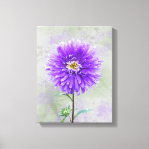 Toile Aquarelle violette Dahlia