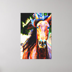Toile *~* AR22 Black Mane Horse Equine Art Canvas Imprim