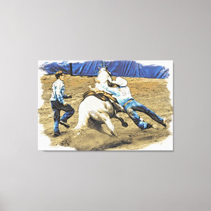 Toile *~* AR22 Cowboy Horse Western Rodeo Vintage