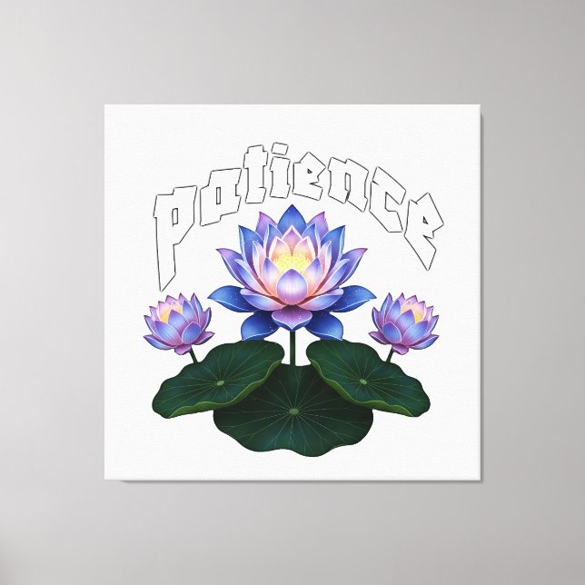 Toile Arabic Calligraphy Sabr Patience - Zen Lotus Flowe (Recto)
