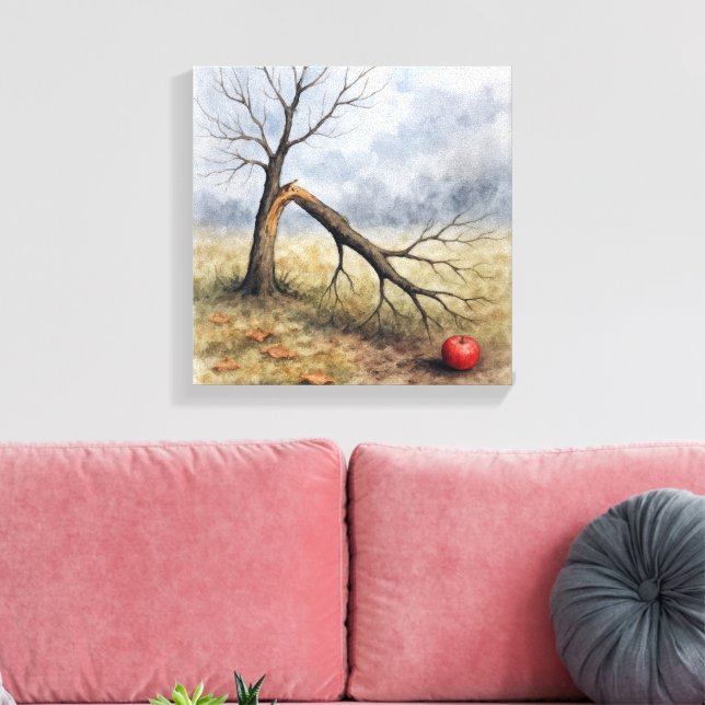Toile Arbre à pommes cassé à l'aquarelle  (Insitu(Salon))