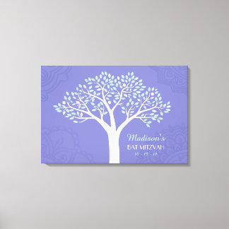 Toile ARBRE AVEC ÉTOILES Barre Mitzvah Carte d'accès mém