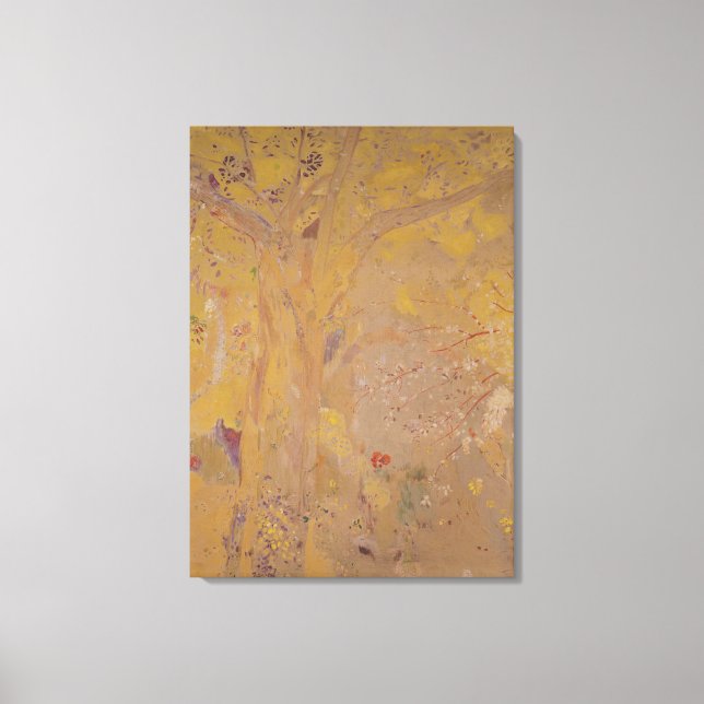 Toile Arbre contre un Arrière - plan jaune, 1901 (Recto)