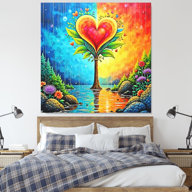 Toile Arbre d'amour et de design de vie (Insitu(Chambre))