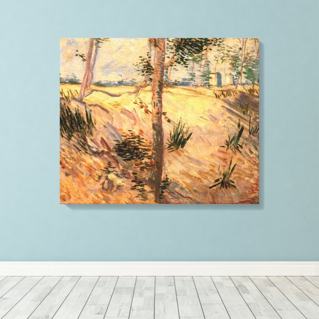 Toile Arbre dans un champ un jour ensoleillé par Vincent (Insitu (Plancher de Bois))