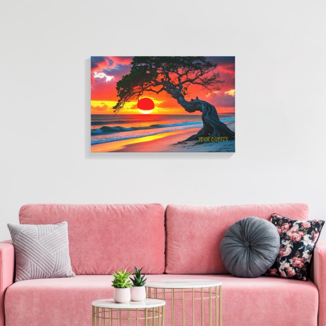 Toile Arbre de coucher de soleil dramatique sur l'océan  (Insitu(Salon))