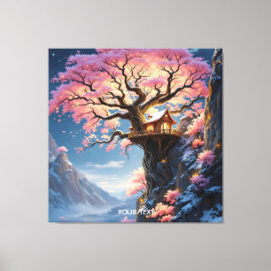 Toile Arbre de fleurs de cerises mignonnes Imaginaire