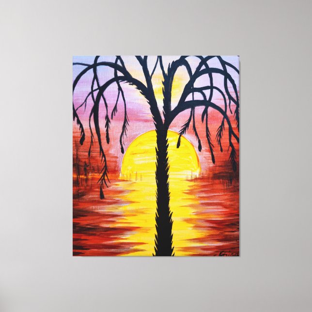 Toile Arbre de Lepidodendron au coucher du soleil de car (Recto)