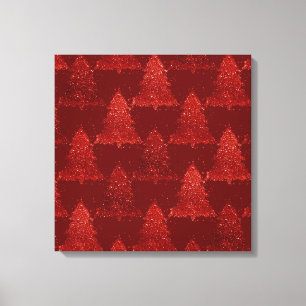 Toile Arbre de Noël classique Festive Rich Crimson Rou