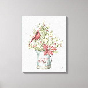Toile Arbre de Noël des fermiers au cardinal
