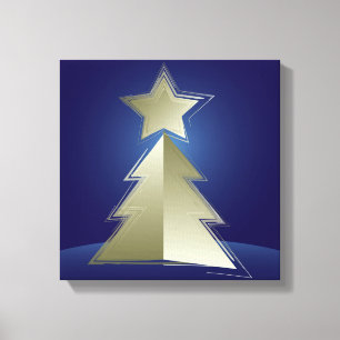 Toile Arbre de Noël doré
