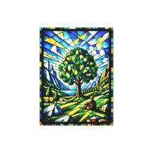 Arbre de sérénité en verre coloré
