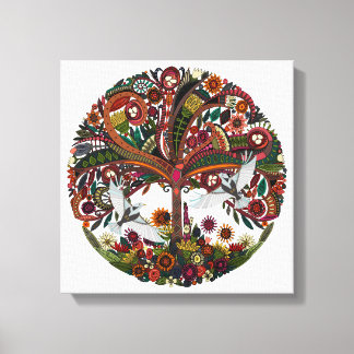 Toile arbre de vie blanc