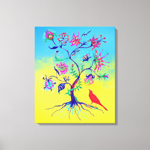 Toile Arbre de vie et un oiseau