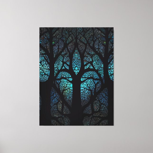 Toile Arbre de vie - Mosaïque de forêt mystique (Recto)
